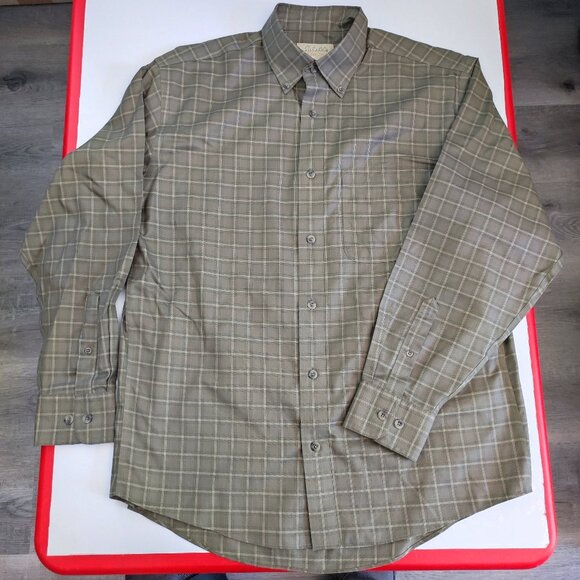 Cabela's Outfitter Series long sleeve button down shirt olive green men's size M - Picture 1 of 9